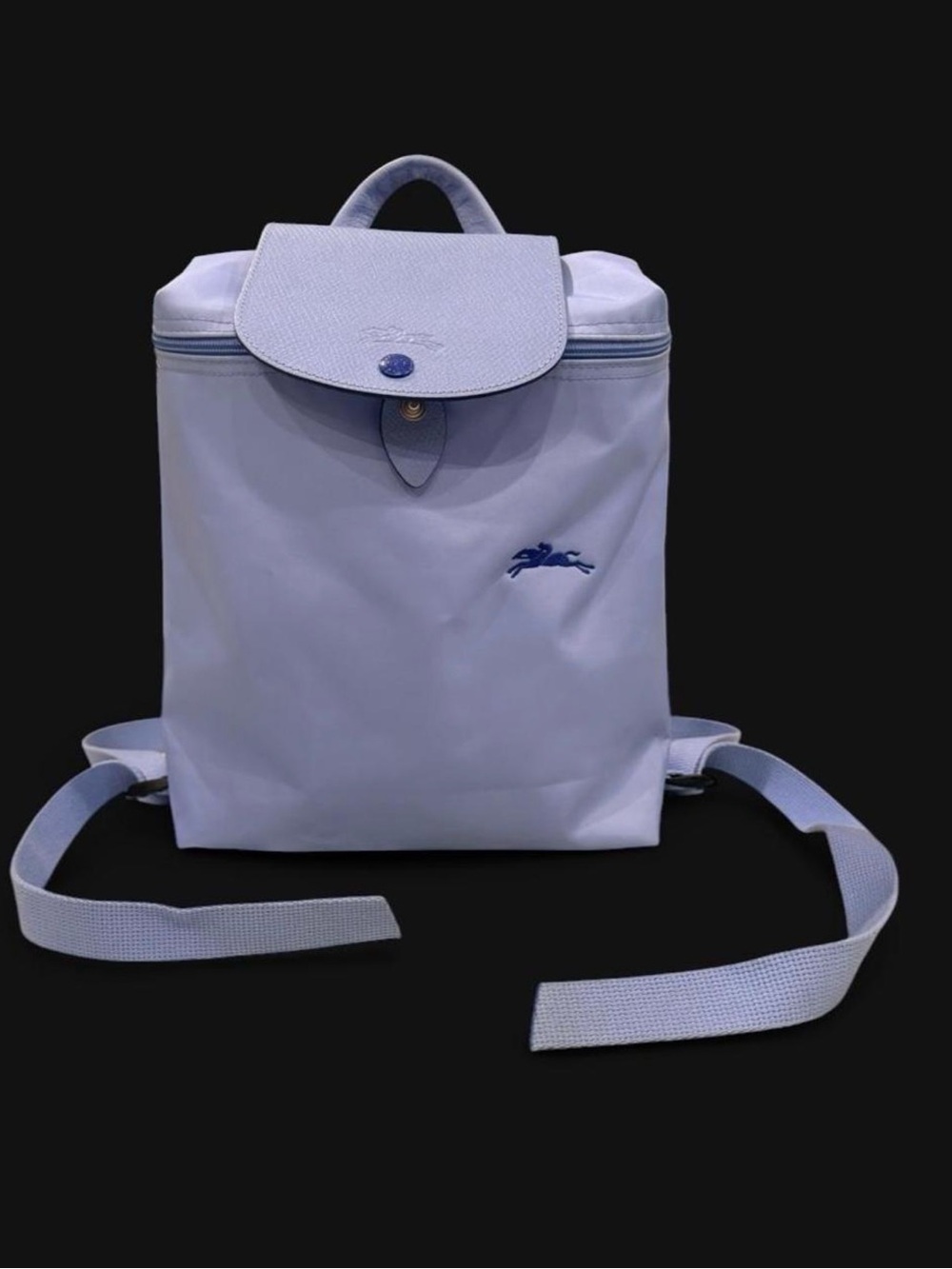 Like New | Discontinued Longchamp Le Pliage Club Backpack Blue Mist/Cloud Blue